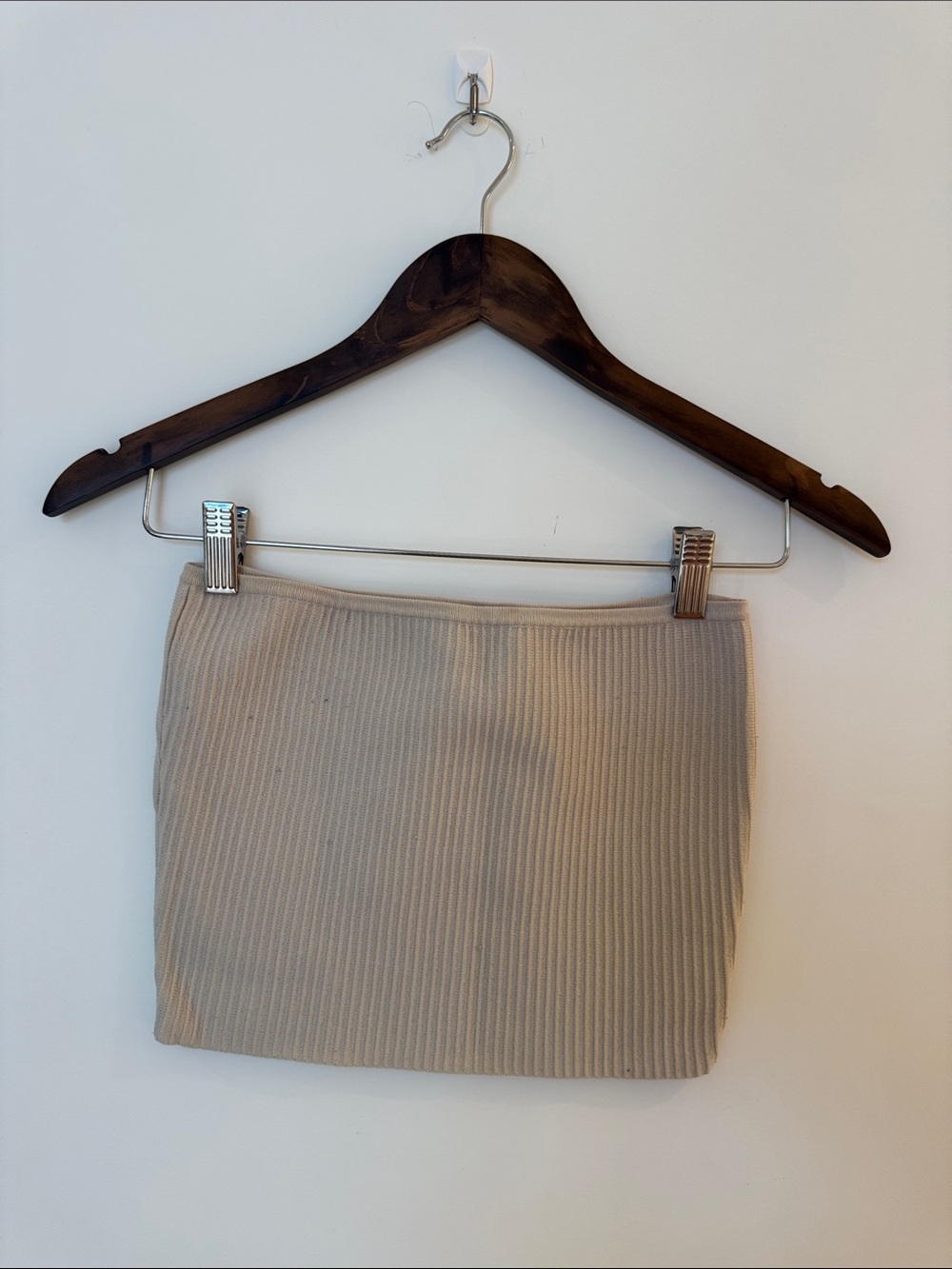 Glassons Beige Ribbed Crop Top
